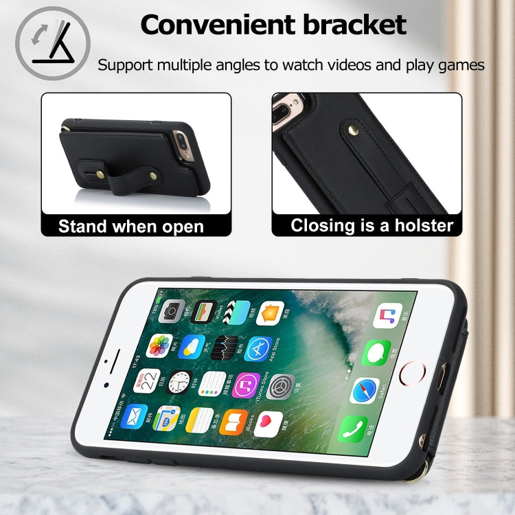Wristband Vertical Flip Wallet Back Cover Phone Case with Long Lanyard