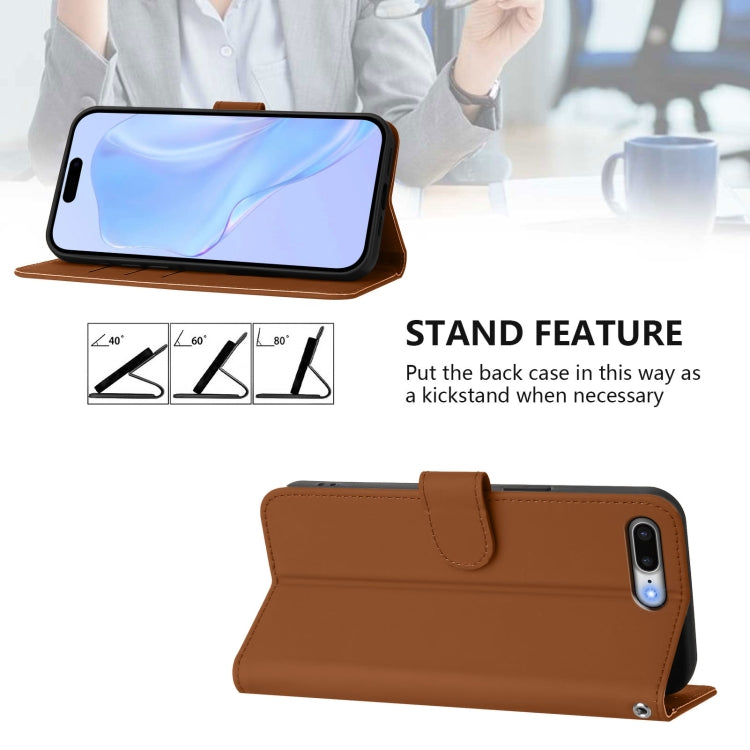 Skin Feel Solid Color Leather Phone Case with Lanyard