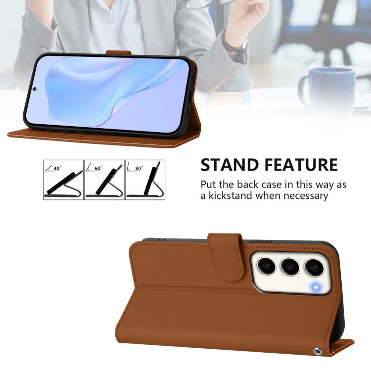 Skin Feel Solid Color Leather Phone Case with Lanyard