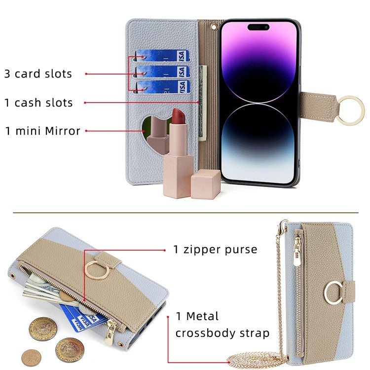 Crossbody Litchi Texture Leather Phone Case