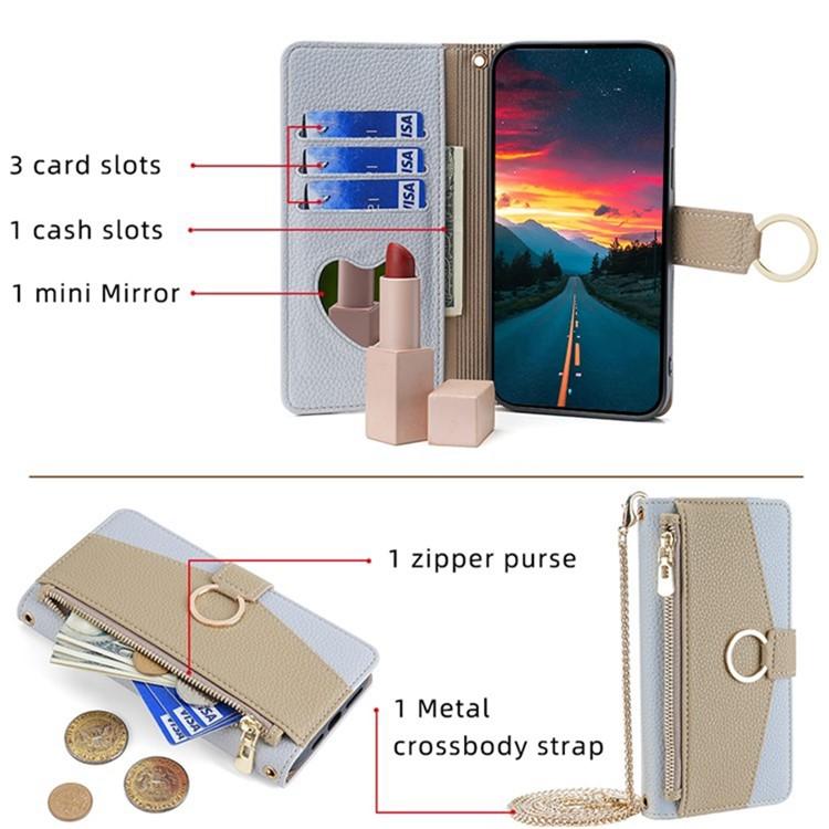 Crossbody Litchi Texture Leather Phone Case