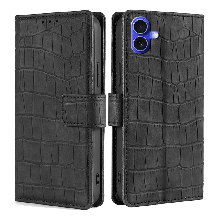 Skin Feel Crocodile Magnetic Clasp Leather Phone Case, For iPhone 16e, For iPhone 16 Pro Max, For iPhone 16 Pro, For iPhone 16 Plus, For iPhone 16