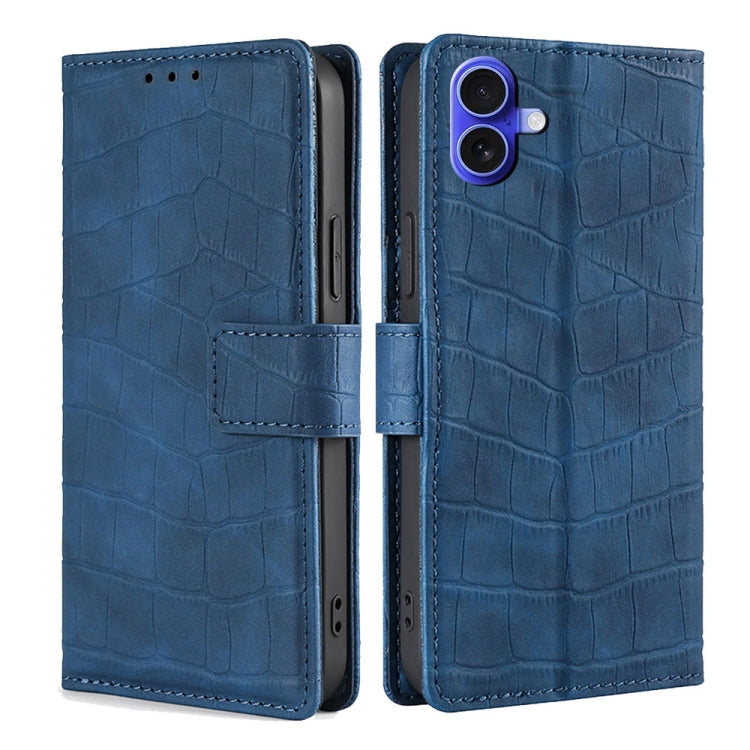 Skin Feel Crocodile Magnetic Clasp Leather Phone Case, For iPhone 16e, For iPhone 16 Pro Max, For iPhone 16 Pro, For iPhone 16 Plus, For iPhone 16