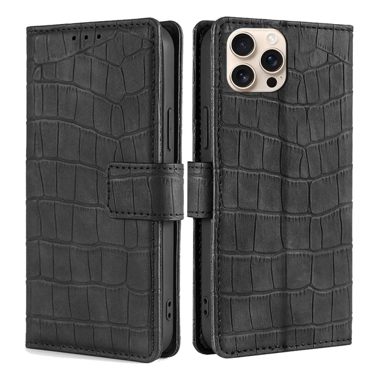 Skin Feel Crocodile Magnetic Clasp Leather Phone Case, For iPhone 16e, For iPhone 16 Pro Max, For iPhone 16 Pro, For iPhone 16 Plus, For iPhone 16