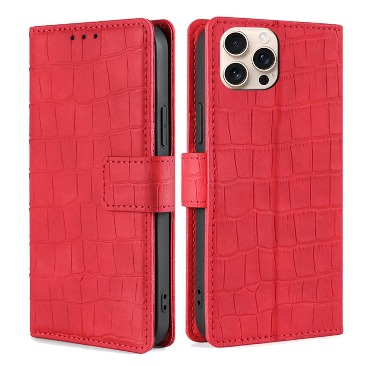 Skin Feel Crocodile Magnetic Clasp Leather Phone Case, For iPhone 16e, For iPhone 16 Pro Max, For iPhone 16 Pro, For iPhone 16 Plus, For iPhone 16