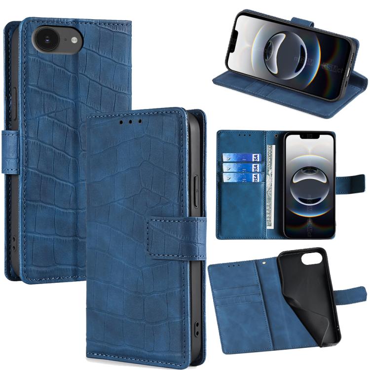 Skin Feel Crocodile Magnetic Clasp Leather Phone Case, For iPhone 16e, For iPhone 16 Pro Max, For iPhone 16 Pro, For iPhone 16 Plus, For iPhone 16