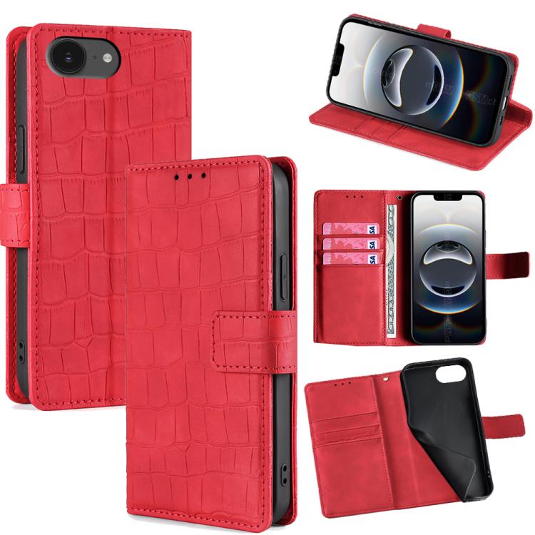 Skin Feel Crocodile Magnetic Clasp Leather Phone Case, For iPhone 16e, For iPhone 16 Pro Max, For iPhone 16 Pro, For iPhone 16 Plus, For iPhone 16
