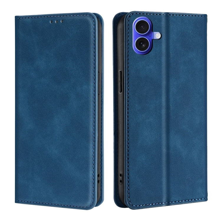 Skin Feel Magnetic Leather Phone Case, For iPhone 16e, For iPhone 16 Pro Max, For iPhone 16 Pro, For iPhone 16 Plus