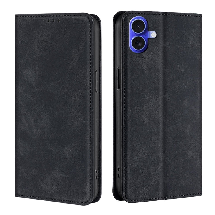 Skin Feel Magnetic Leather Phone Case, For iPhone 16e, For iPhone 16 Pro Max, For iPhone 16 Pro, For iPhone 16 Plus