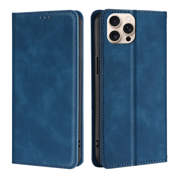 Skin Feel Magnetic Leather Phone Case, For iPhone 16e, For iPhone 16 Pro Max, For iPhone 16 Pro, For iPhone 16 Plus
