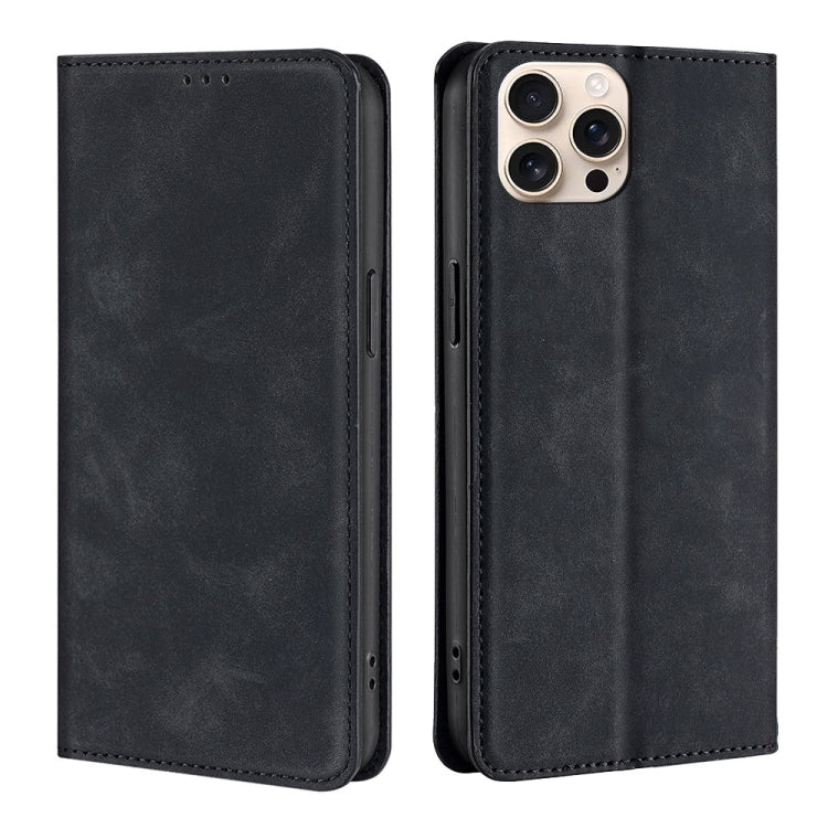 Skin Feel Magnetic Leather Phone Case, For iPhone 16e, For iPhone 16 Pro Max, For iPhone 16 Pro, For iPhone 16 Plus
