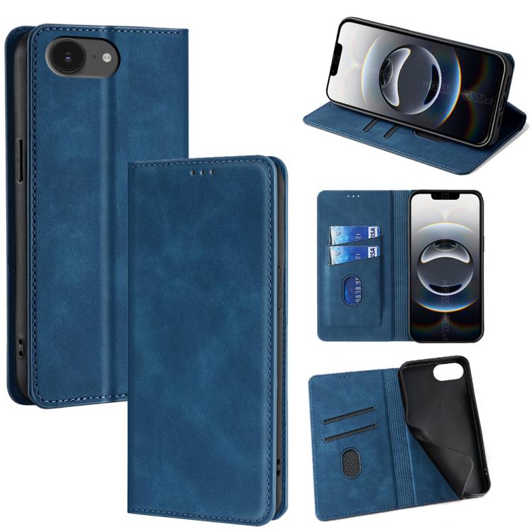 Skin Feel Magnetic Leather Phone Case, For iPhone 16e, For iPhone 16 Pro Max, For iPhone 16 Pro, For iPhone 16 Plus