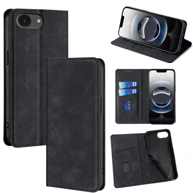 Skin Feel Magnetic Leather Phone Case, For iPhone 16e, For iPhone 16 Pro Max, For iPhone 16 Pro, For iPhone 16 Plus