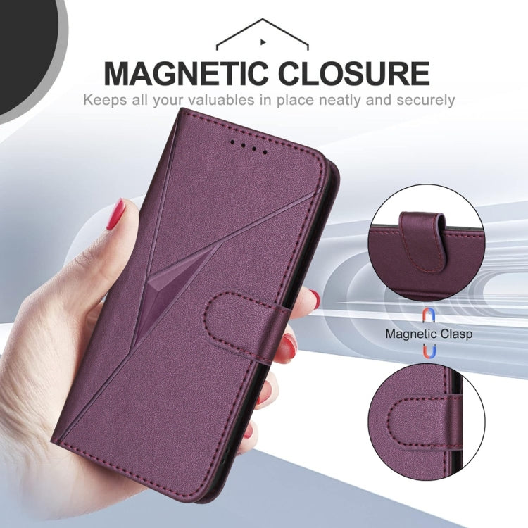 Triangle Pattern Buckle Clasp Leather Phone Case, For iPhone 15 Pro Max, For iPhone 15 Pro, For iPhone 15 Plus