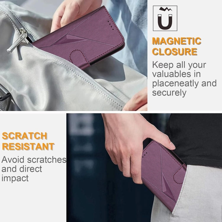 Triangle Pattern Buckle Clasp Leather Phone Case, For iPhone 15 Pro Max, For iPhone 15 Pro, For iPhone 15 Plus