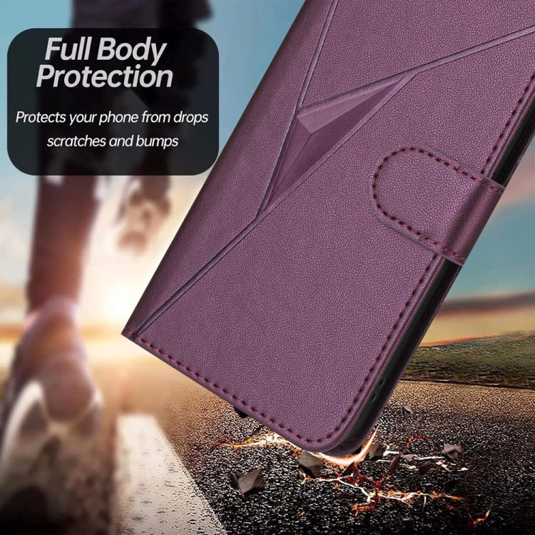 Triangle Pattern Buckle Clasp Leather Phone Case, For iPhone 15 Pro Max, For iPhone 15 Pro, For iPhone 15 Plus