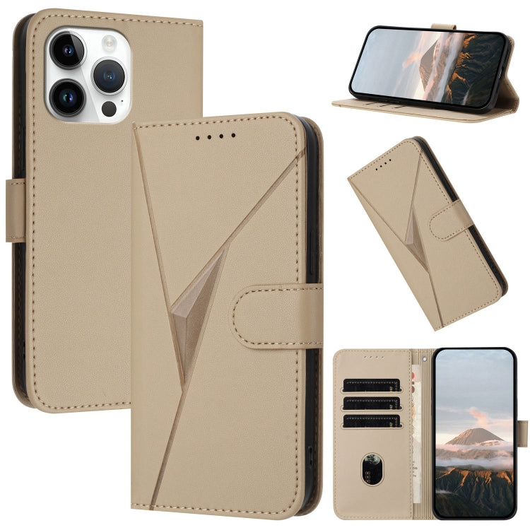 Triangle Pattern Buckle Clasp Leather Phone Case, For iPhone 15 Pro Max, For iPhone 15 Pro, For iPhone 15 Plus