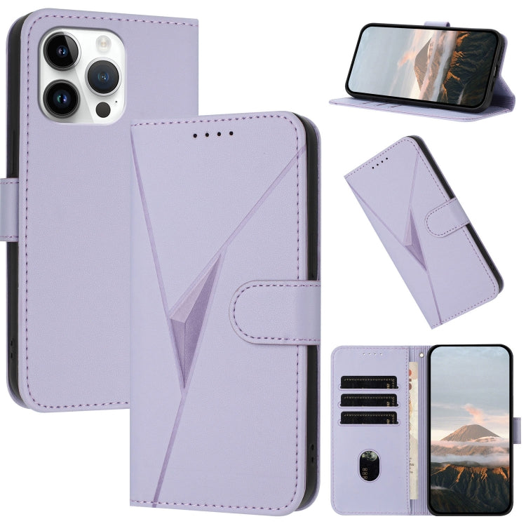 Triangle Pattern Buckle Clasp Leather Phone Case, For iPhone 15 Pro Max, For iPhone 15 Pro, For iPhone 15 Plus