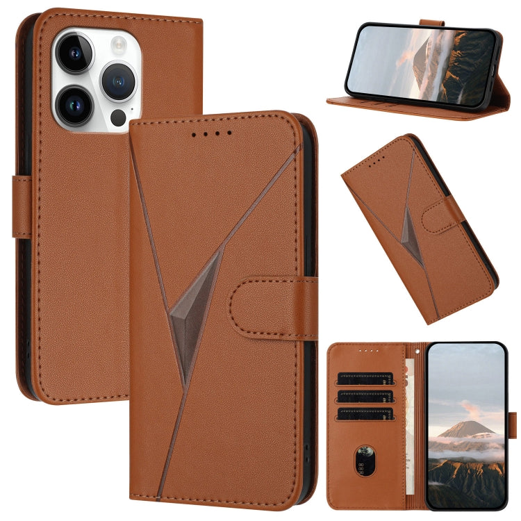 Triangle Pattern Buckle Clasp Leather Phone Case, For iPhone 15 Pro Max, For iPhone 15 Pro, For iPhone 15 Plus