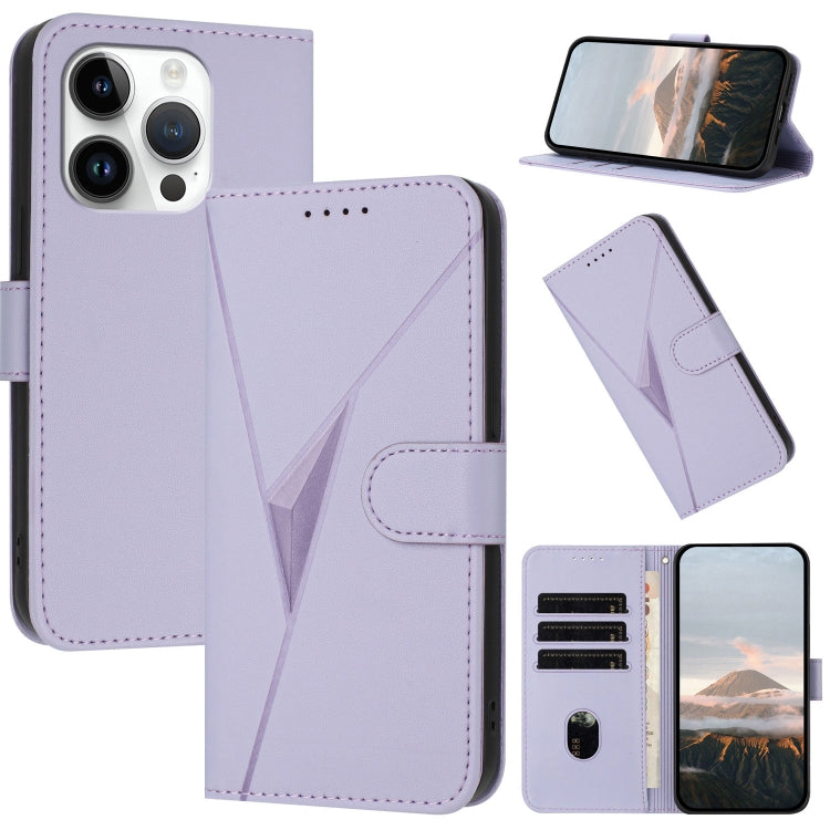 Triangle Pattern Buckle Clasp Leather Phone Case, For iPhone 15 Pro Max, For iPhone 15 Pro, For iPhone 15 Plus