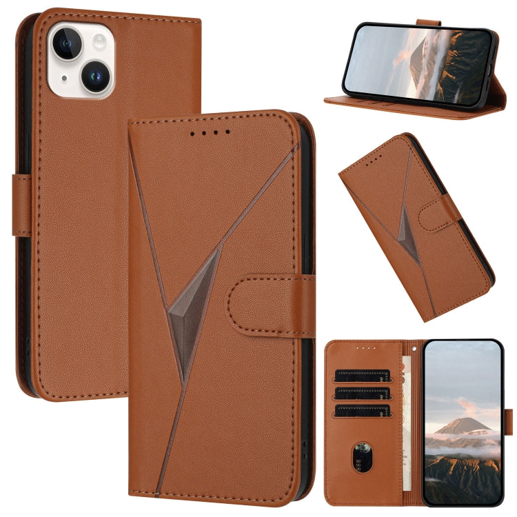 Triangle Pattern Buckle Clasp Leather Phone Case, For iPhone 15 Pro Max, For iPhone 15 Pro, For iPhone 15 Plus