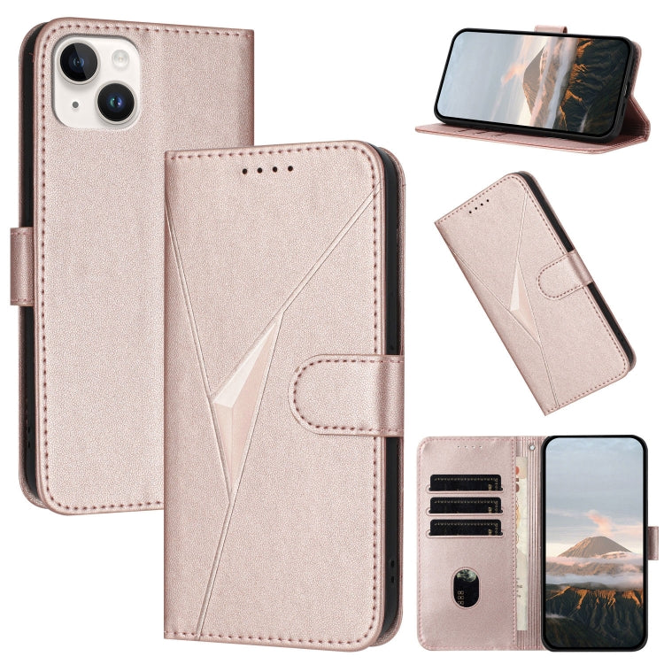 Triangle Pattern Buckle Clasp Leather Phone Case, For iPhone 15 Pro Max, For iPhone 15 Pro, For iPhone 15 Plus