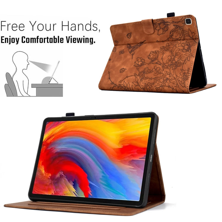 Flowers and Bird Embossed Smart Leather Tablet Case
