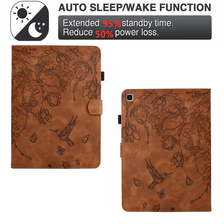 Flowers and Bird Embossed Smart Leather Tablet Case