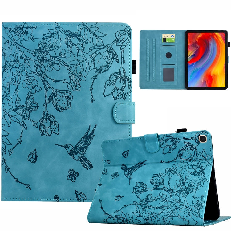 Flowers and Bird Embossed Smart Leather Tablet Case