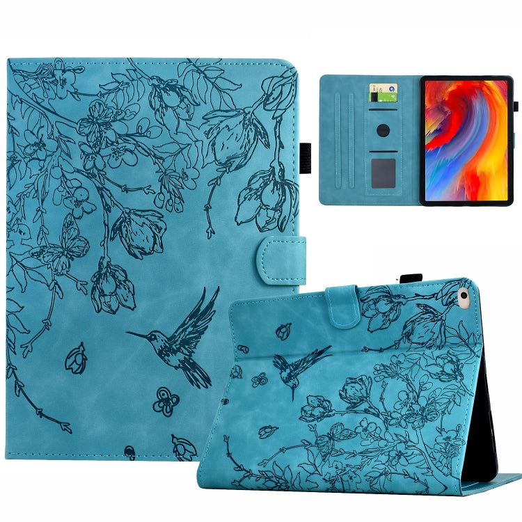 Flowers and Bird Embossed Smart Leather Tablet Case