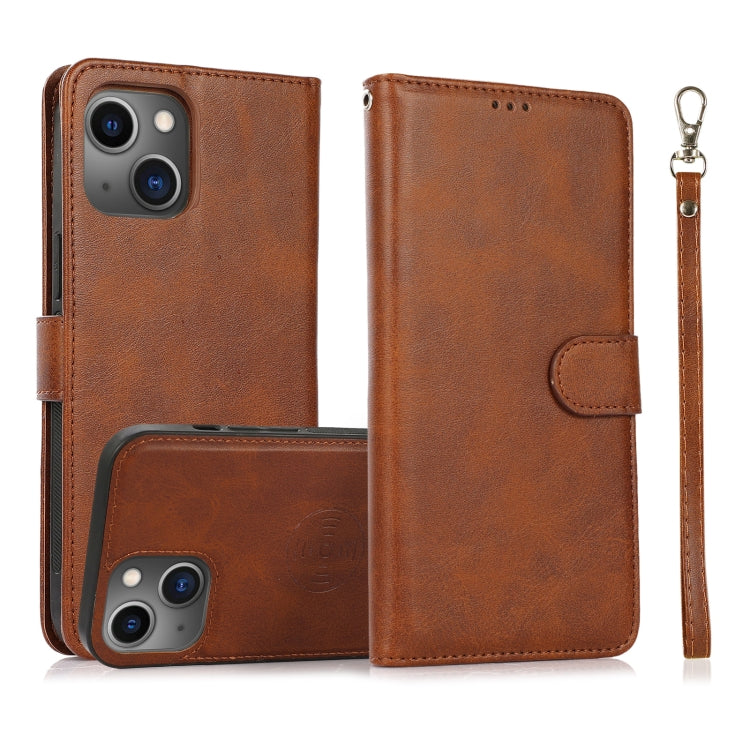 Calf Texture 2 in 1 Detachable Magnetic Back Cover Leather Case, For iPhone 14 Plus, For iPhone 14, For iPhone 14 Pro, For iPhone 14 Pro Max