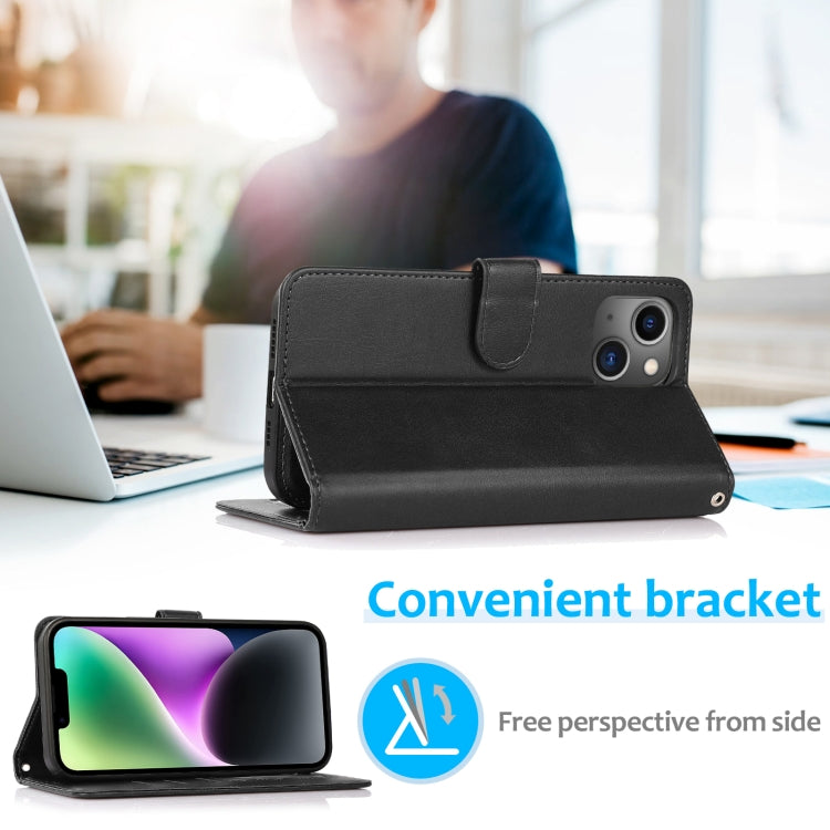 Calf Texture 2 in 1 Detachable Magnetic Back Cover Leather Case, For iPhone 14 Plus, For iPhone 14, For iPhone 14 Pro, For iPhone 14 Pro Max