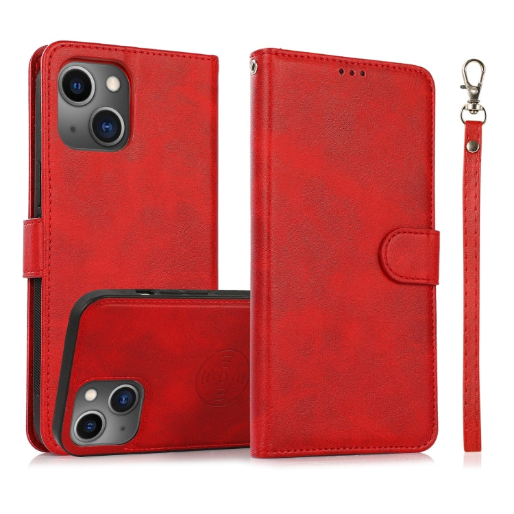 Calf Texture 2 in 1 Detachable Magnetic Back Cover Leather Case, For iPhone 14 Plus, For iPhone 14, For iPhone 14 Pro, For iPhone 14 Pro Max