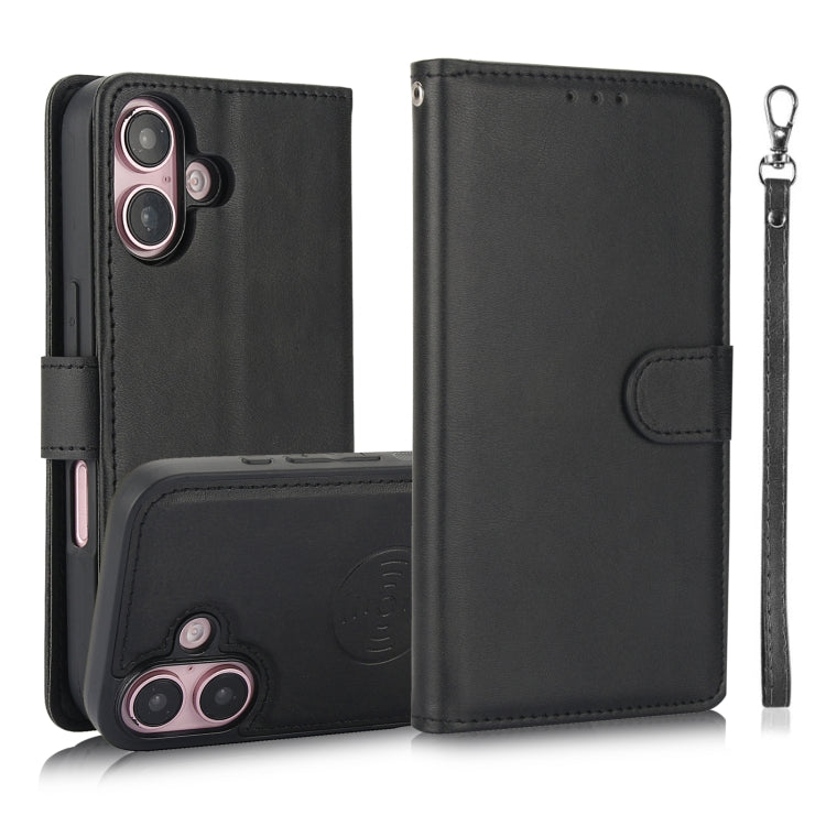 Calf Texture 2 in 1 Detachable Magnetic Back Cover Leather Case, For iPhone 16 Pro Max, For iPhone 16 Pro, For iPhone 16 Plus, For iPhone 16