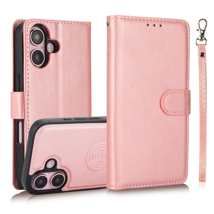 Calf Texture 2 in 1 Detachable Magnetic Back Cover Leather Case, For iPhone 16 Pro Max, For iPhone 16 Pro, For iPhone 16 Plus, For iPhone 16
