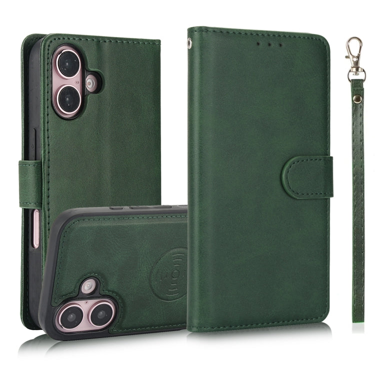 Calf Texture 2 in 1 Detachable Magnetic Back Cover Leather Case, For iPhone 16 Pro Max, For iPhone 16 Pro, For iPhone 16 Plus, For iPhone 16