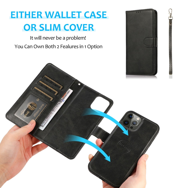 Calf Texture 2 in 1 Detachable Magnetic Back Cover Leather Case, For iPhone 16 Pro Max, For iPhone 16 Pro, For iPhone 16 Plus, For iPhone 16