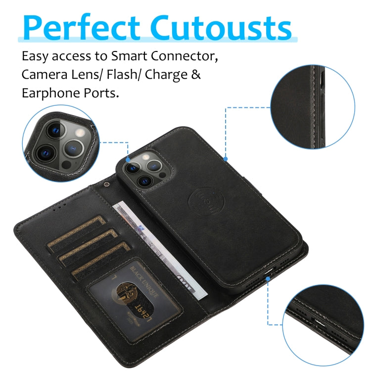 Calf Texture 2 in 1 Detachable Magnetic Back Cover Leather Case, For iPhone 16 Pro Max, For iPhone 16 Pro, For iPhone 16 Plus, For iPhone 16
