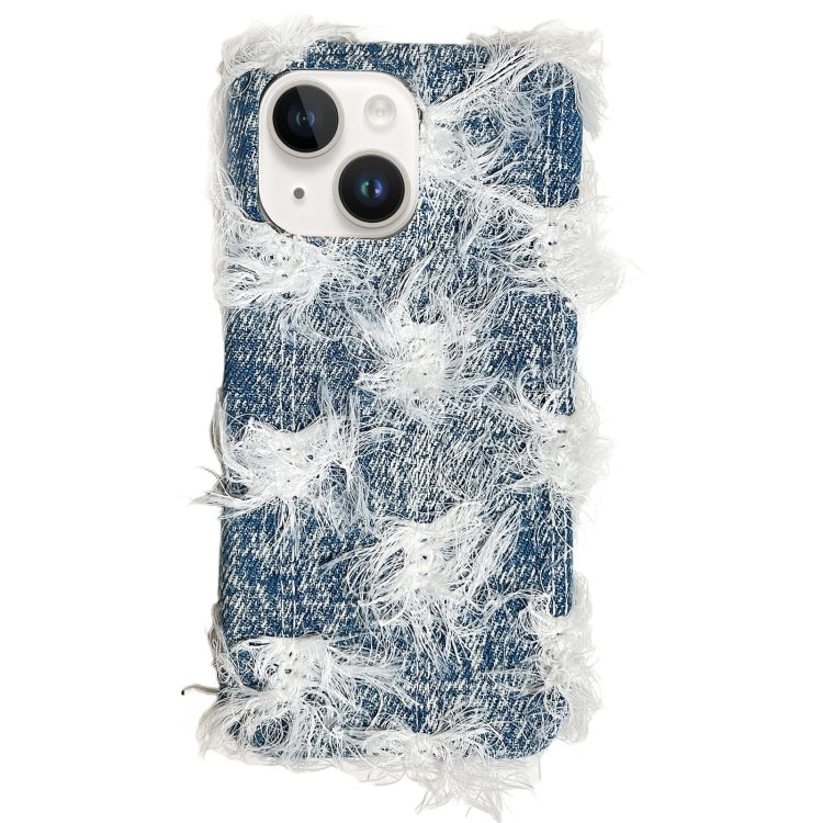 Camellia Denim Plush TPU Phone Case, For iPhone 14 Plus, For iPhone 14, For iPhone 14 Pro, For iPhone 14 Pro Max, For iPhone 13 Pro Max, For iPhone 13 Pro, For iPhone 13