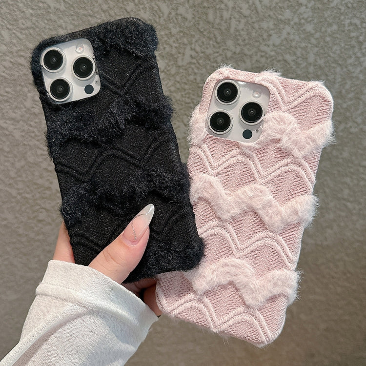 Lace Striped Plush TPU Phone Case, For iPhone 13 Pro Max, For iPhone 13 Pro, For iPhone 13