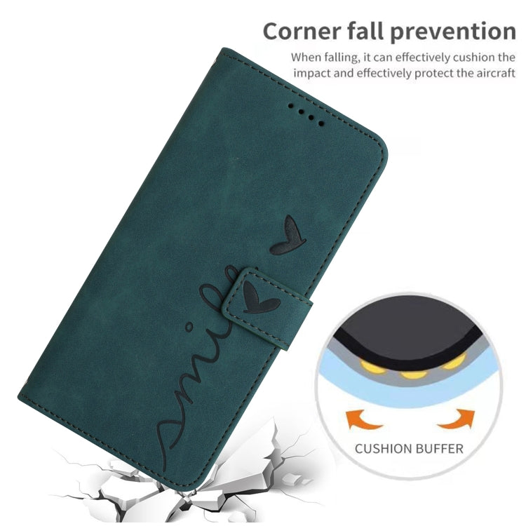 Skin Feel Heart Embossed Leather Phone Case with Long Lanyard