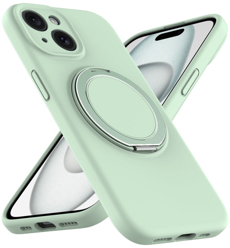 Liquid Silicone MagSafe Phone Case with Rotating Holder, For iPhone 15, For iPhone 14 Plus, For iPhone 14, For iPhone 14 Pro