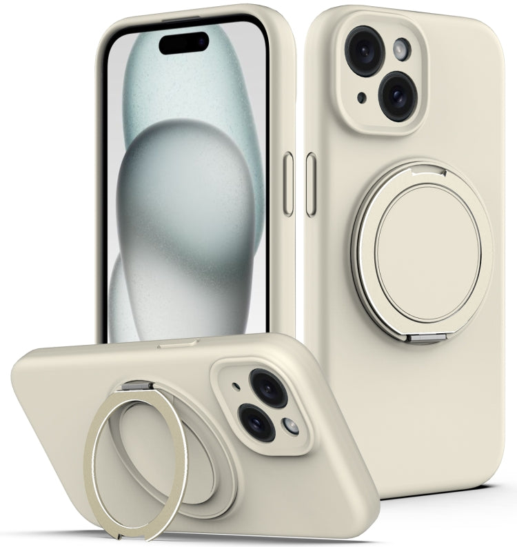 Liquid Silicone MagSafe Phone Case with Rotating Holder, For iPhone 15, For iPhone 14 Plus, For iPhone 14, For iPhone 14 Pro