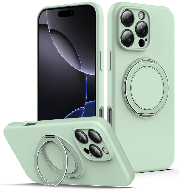 Liquid Silicone MagSafe Phone Case with Rotating Holder, For iPhone 15, For iPhone 14 Plus, For iPhone 14, For iPhone 14 Pro