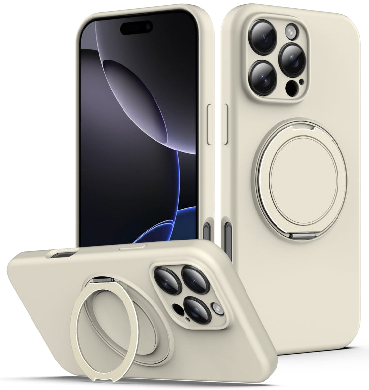 Liquid Silicone MagSafe Phone Case with Rotating Holder, For iPhone 15, For iPhone 14 Plus, For iPhone 14, For iPhone 14 Pro