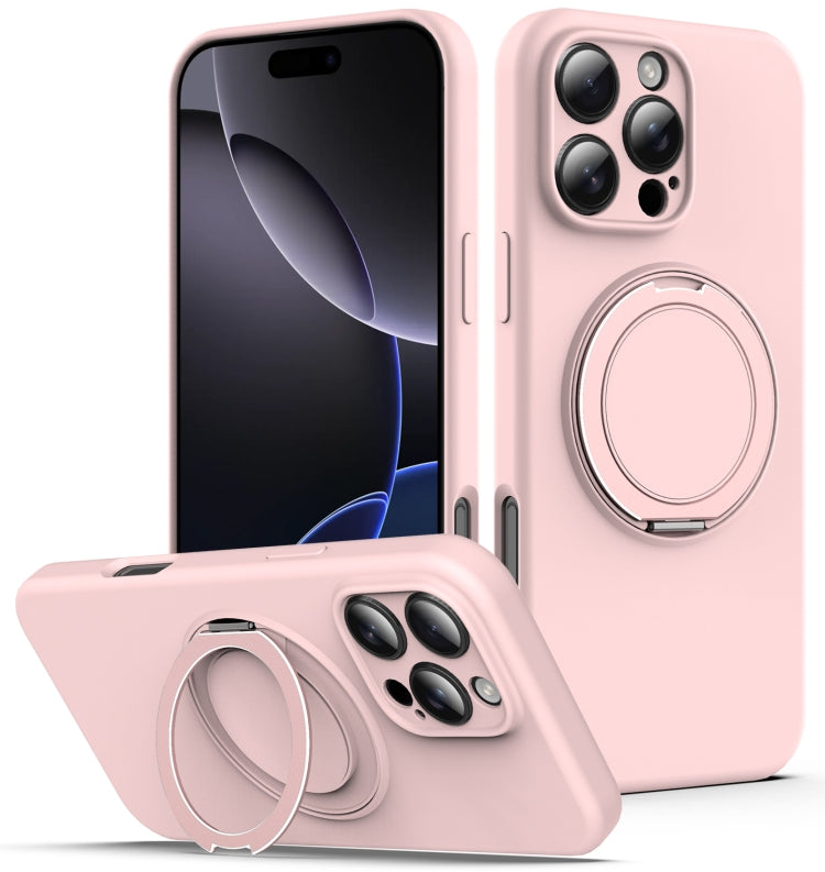 Liquid Silicone MagSafe Phone Case with Rotating Holder, For iPhone 15, For iPhone 14 Plus, For iPhone 14, For iPhone 14 Pro