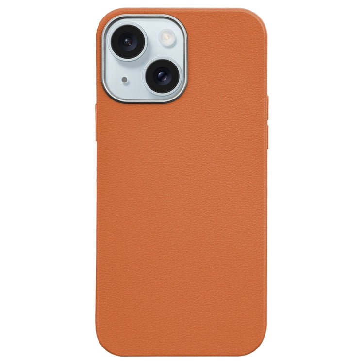 Litchi Pattern Silver Edge Camera Frame Material Phone Case, For iPhone 15 Pro Max, For iPhone 15 Pro, For iPhone 15 Plus, For iPhone 15