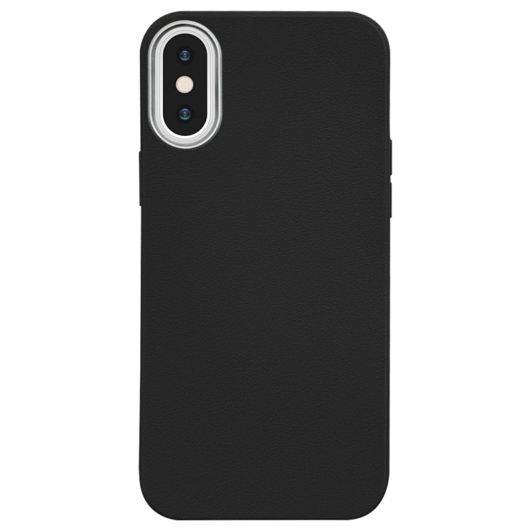 Litchi Pattern Silver Edge Camera Frame Material Phone Case, For iPhone 11, For iPhone 11 Pro, For iPhone XS / X, For iPhone XR
