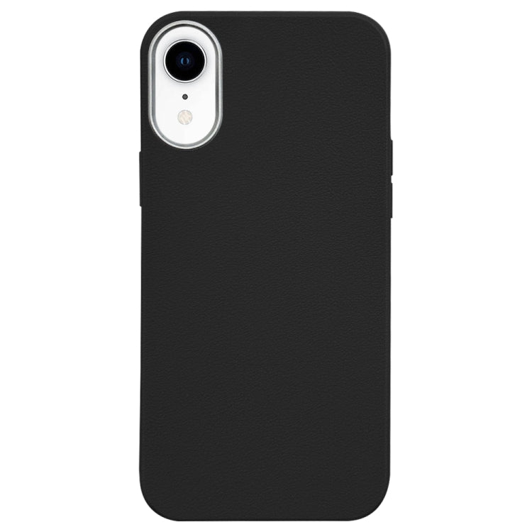 Litchi Pattern Silver Edge Camera Frame Material Phone Case, For iPhone 11, For iPhone 11 Pro, For iPhone XS / X, For iPhone XR
