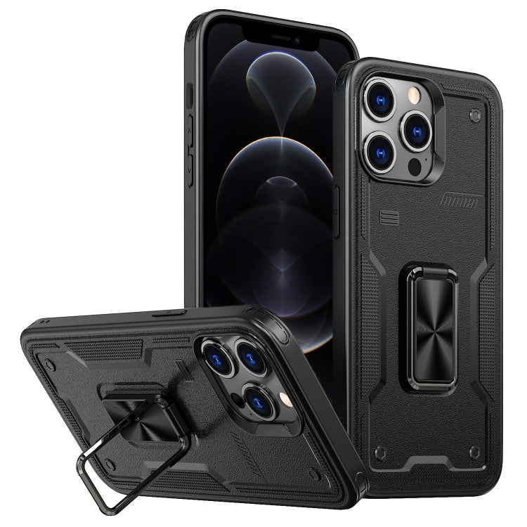 Ring Holder PC Hybrid TPU Phone Case, For iPhone 12, For iPhone 12 Pro Max, For iPhone 12 Pro